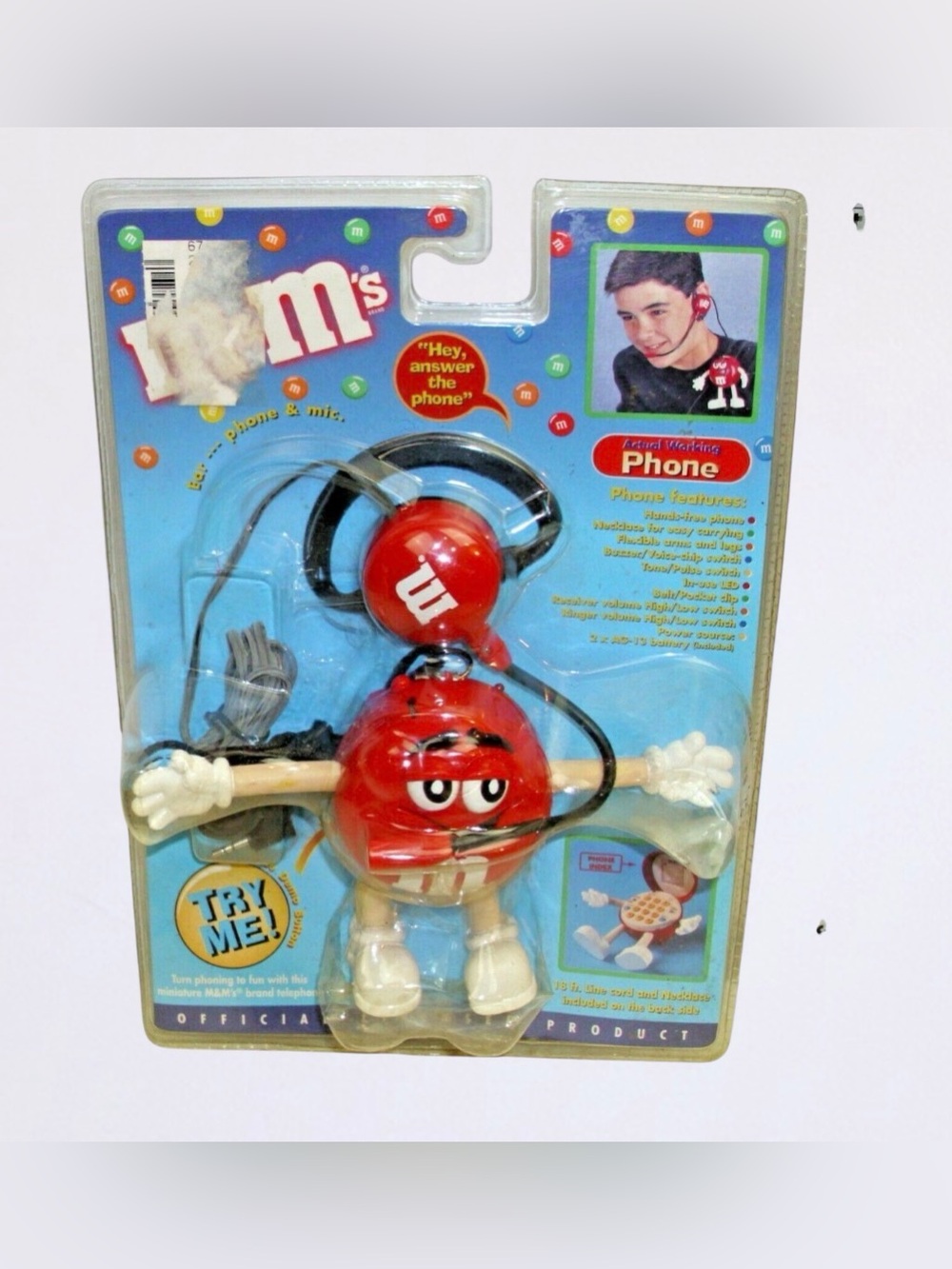 BNIP M&M’s Vintage 90s Red Character Hands-Free Phone & Headset